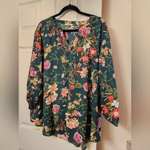 Maurices green floral blouse 3x